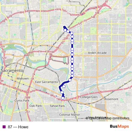 87 bus Line Map