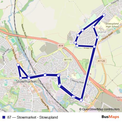 87 bus Line Map