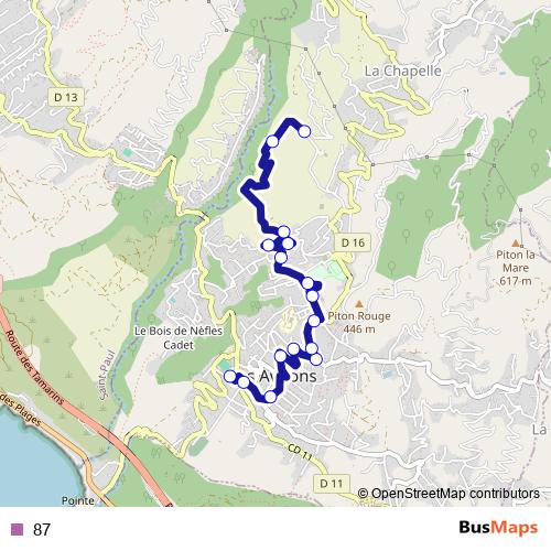 87 bus Line Map