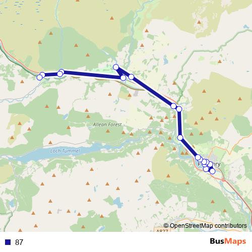 87 bus Line Map