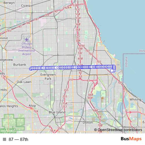 87 bus Line Map