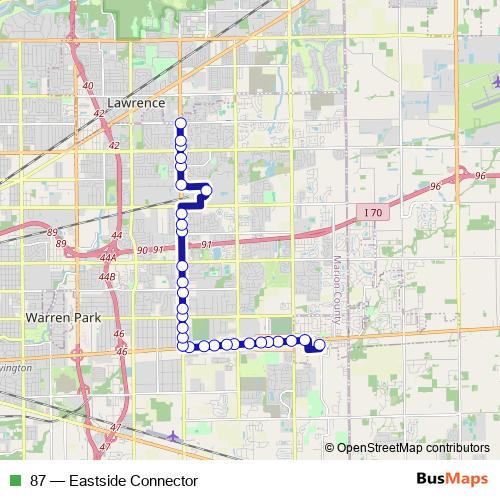 87 bus Line Map
