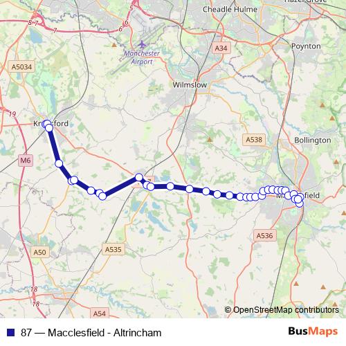 87 bus Line Map