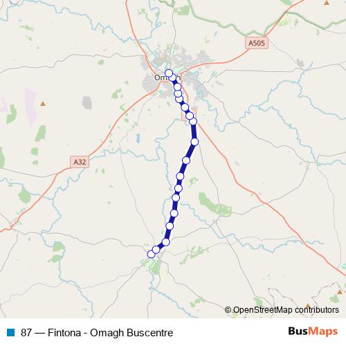87 bus Line Map