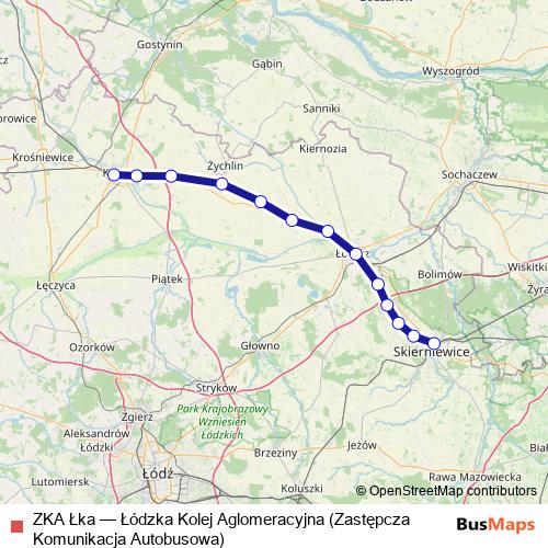 ZKA Łka bus Line Map