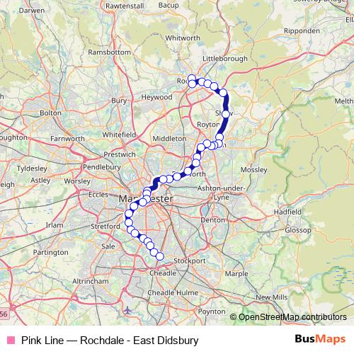 Pink Line tram Line Map