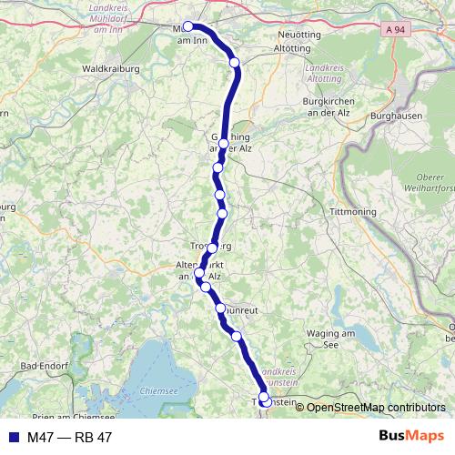 M47 rail Line Map