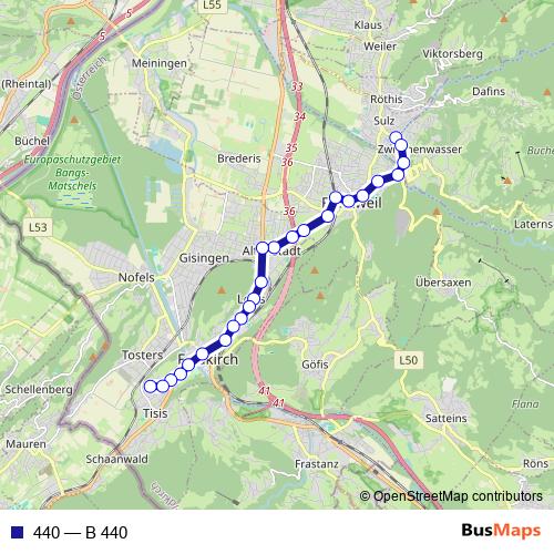 440 bus Line Map