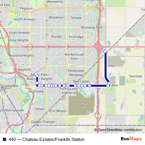 440 bus Line Map
