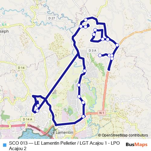 SCO 013 bus Line Map