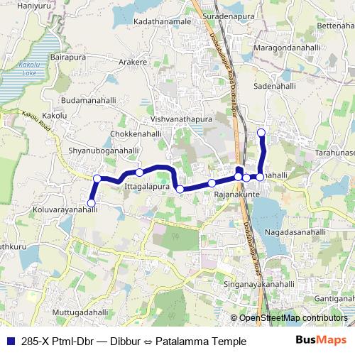 285-X Ptml-Dbr bus Line Map