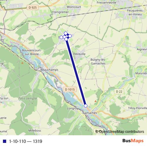 1-10-110 bus Line Map