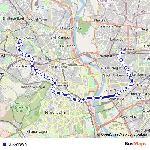 352down bus Line Map