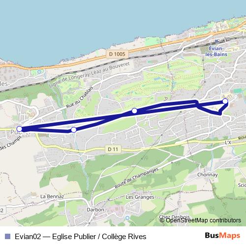 Evian02 bus Line Map
