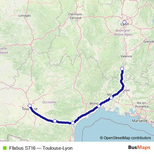Flixbus S716 bus Line Map