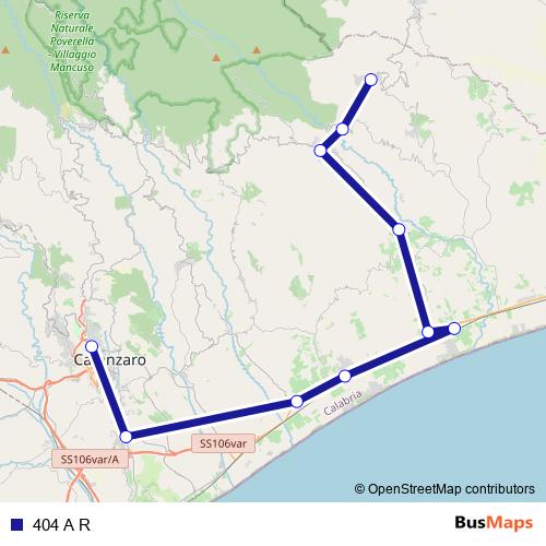 404 A R bus Line Map