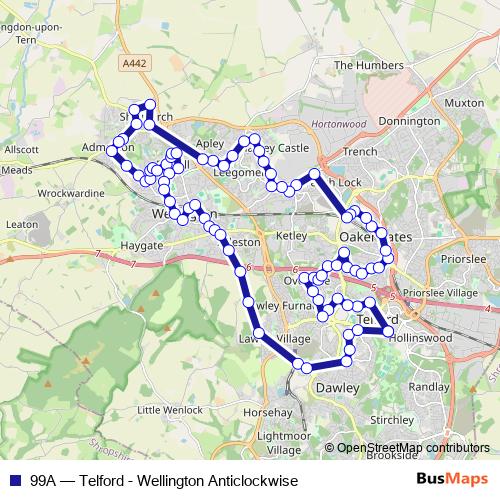 99A bus Line Map