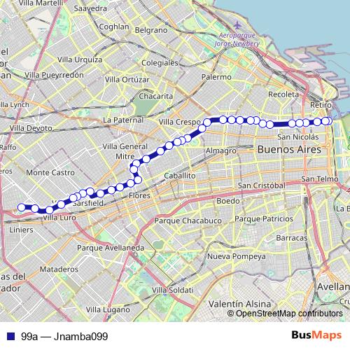 99a bus Line Map