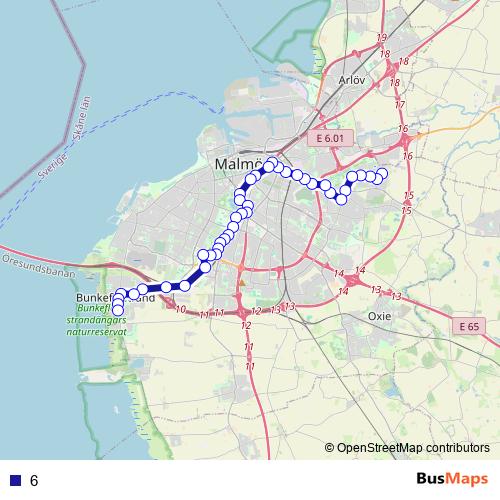 6 bus Line Map