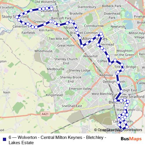6 bus Line Map
