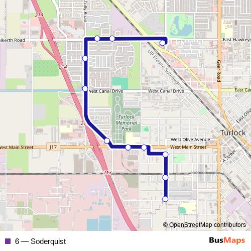 6 bus Line Map