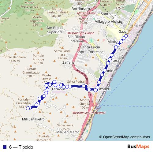 6 bus Line Map