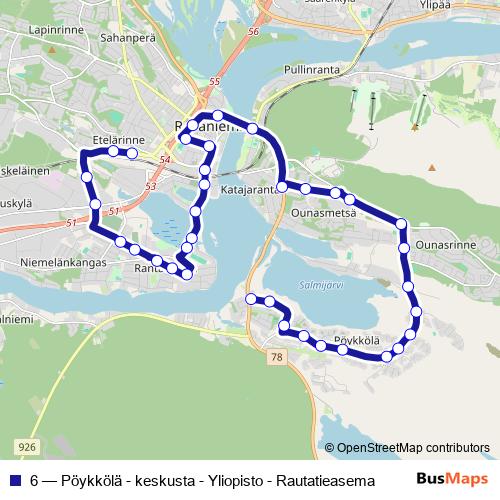 6 bus Line Map