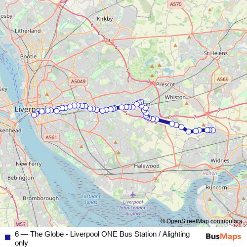 6 bus Line Map