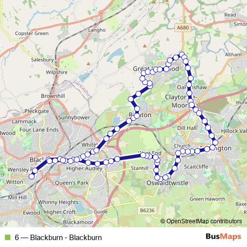 6 bus Line Map