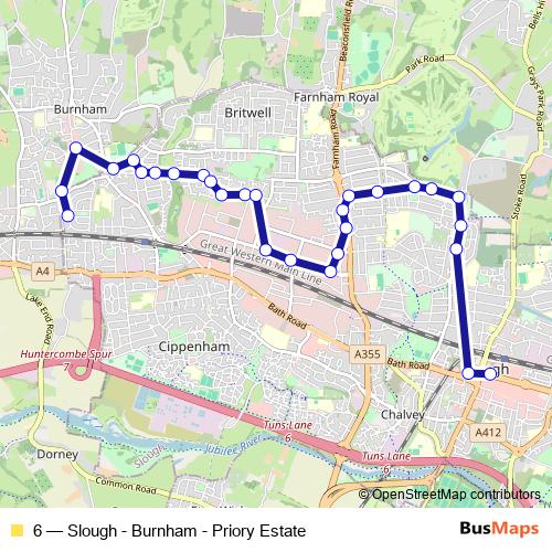 6 bus Line Map