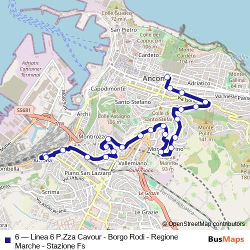 6 bus Line Map