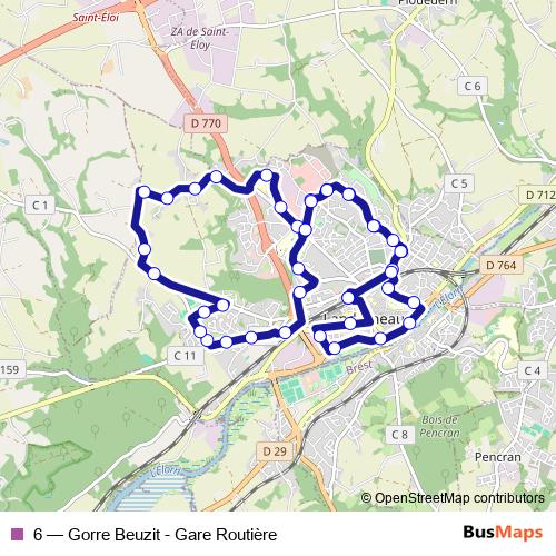 6 bus Line Map