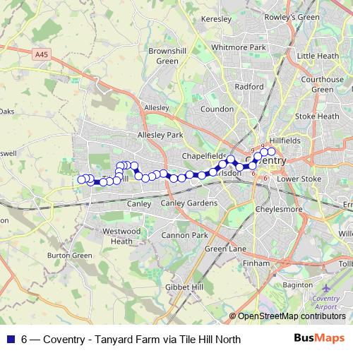 6 bus Line Map