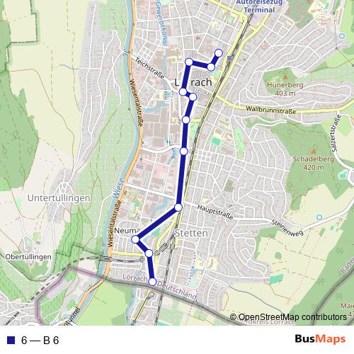 6 bus Line Map