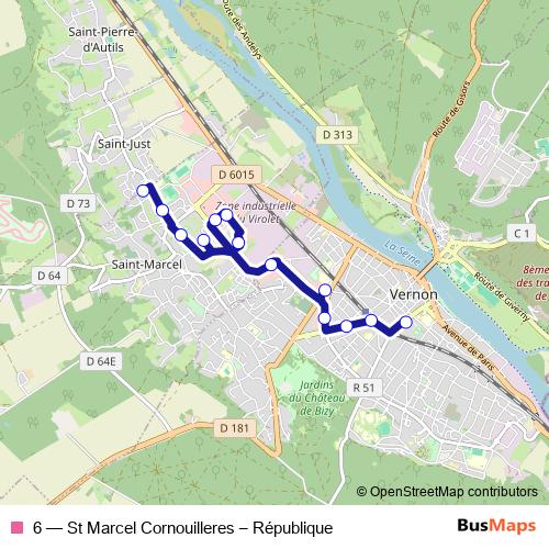 6 bus Line Map