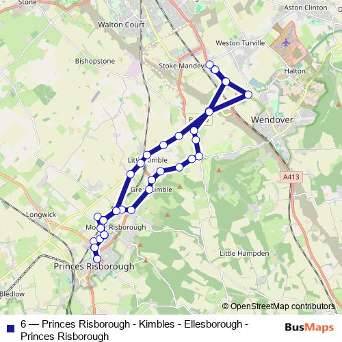 6 bus Line Map
