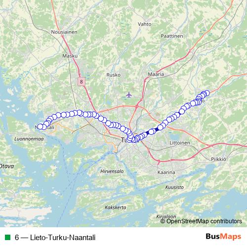 6 bus Line Map