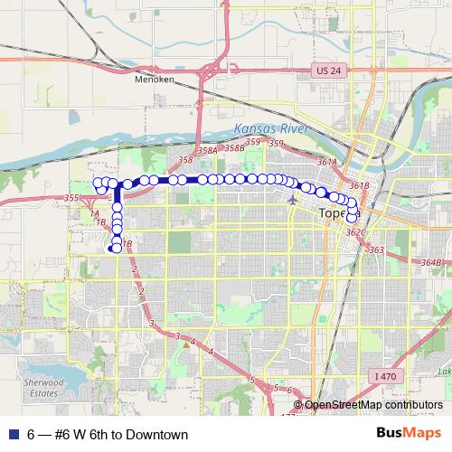 6 bus Line Map