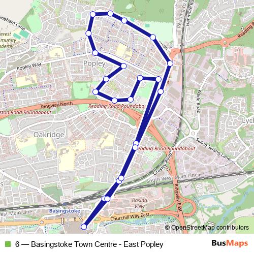 6 bus Line Map