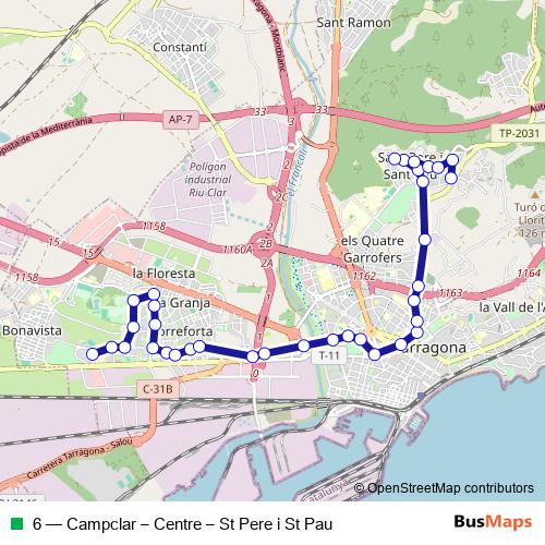 6 bus Line Map