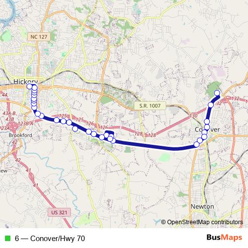6 bus Line Map