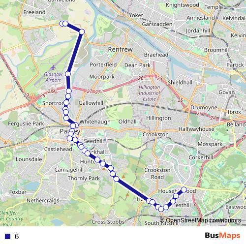 6 bus Line Map