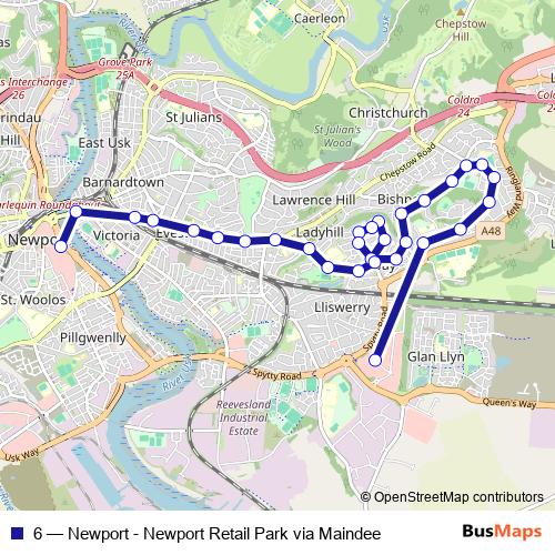 6 bus Line Map
