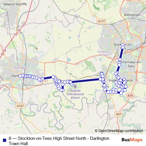6 bus Line Map