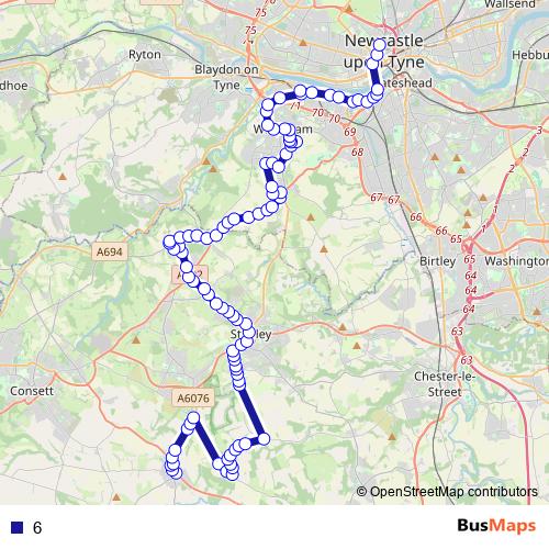 6 bus Line Map