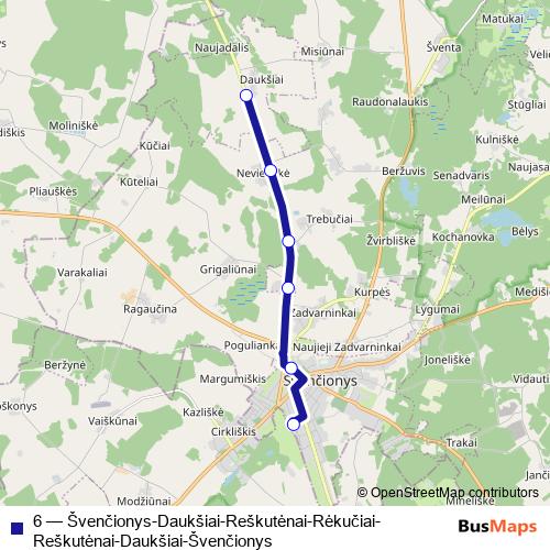 6 bus Line Map