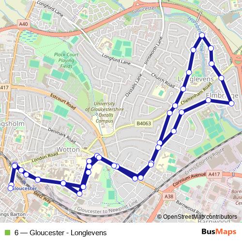 6 bus Line Map