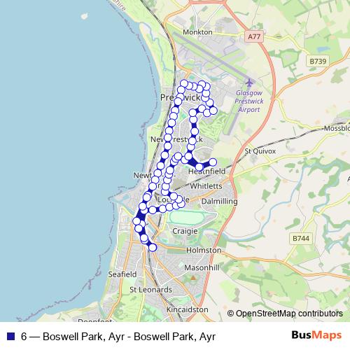 6 bus Line Map