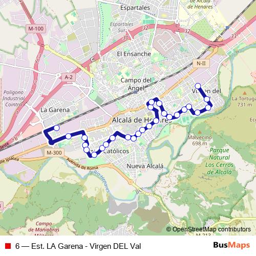 6 bus Line Map