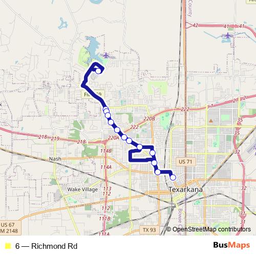 6 bus Line Map
